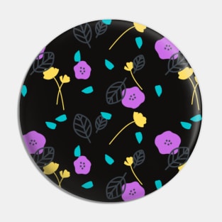 Floral yellow and violet pattern Pin
