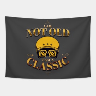 I AM NOT OLD I AM A CLASSIC HELMET VINTAGE RETRO Tapestry