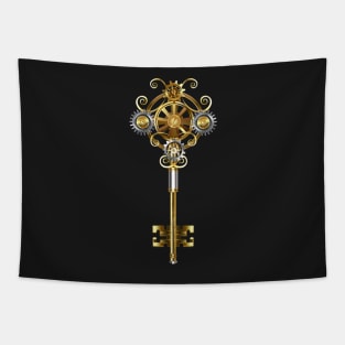 Steampunk key with gears Tapestry