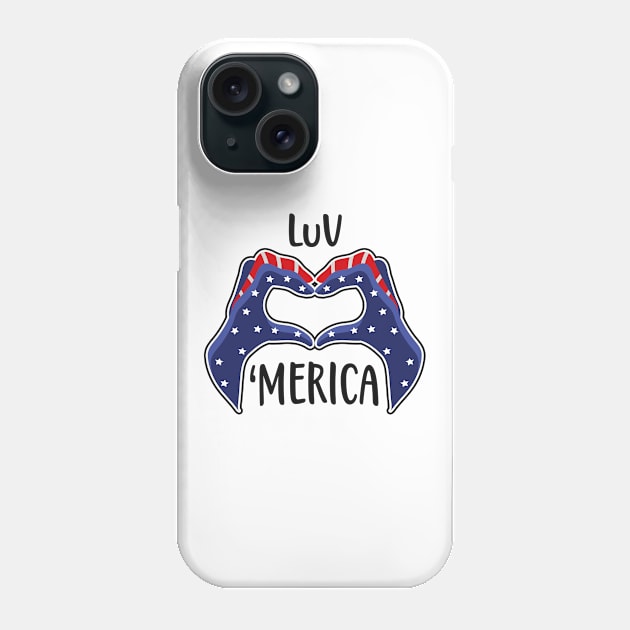 Love United States America USA Heart Hands Phone Case by Foxxy Merch