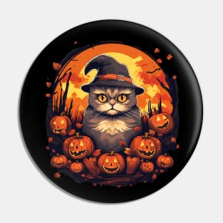 Scottish Fold Cat Halloween, Cat Love Pin