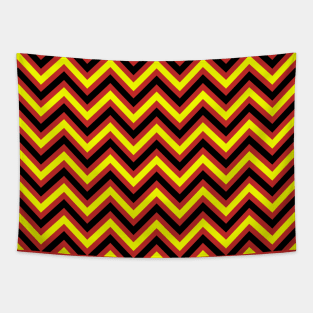 Zigzag Lines - Black Yellow Tapestry