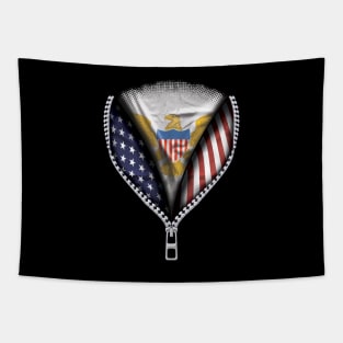 Virgin Islander Flag  Virgin Islands Flag American Flag Zip Down - Gift for Virgin Islander From Virgin Islands Tapestry