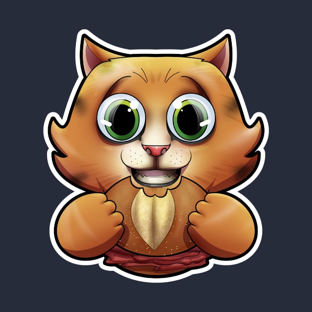 SNAX Kitten eating sandwich by SilverBaX