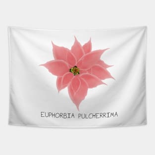 Pink Poinsetta Genus Print Tapestry