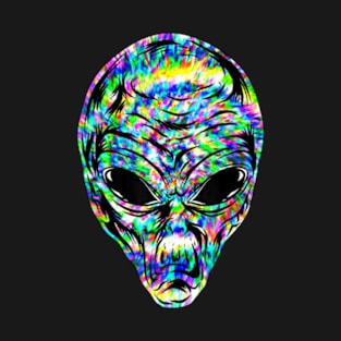 Alien Head Tie Dye Outer Space Aesthetic Retro T-Shirt