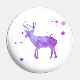 Purple Deer Watercolor Painting 2 Pin