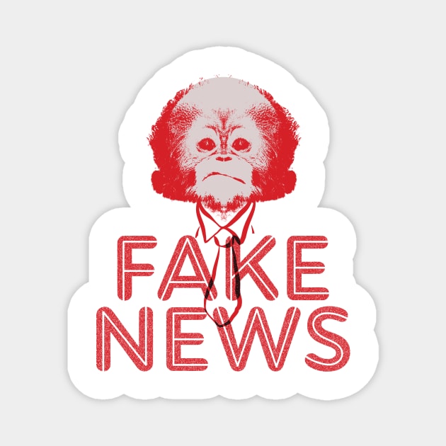 Fake News Monkey Magnet by pelagio