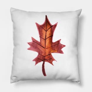 Watercolor Brown Leaf Pillow