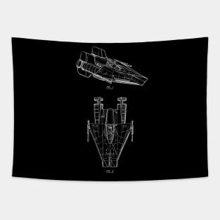 Toy Spaceship Vintage Patent Drawing Tapestry