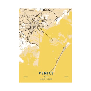 Venice - Italy Yellow City Map T-Shirt