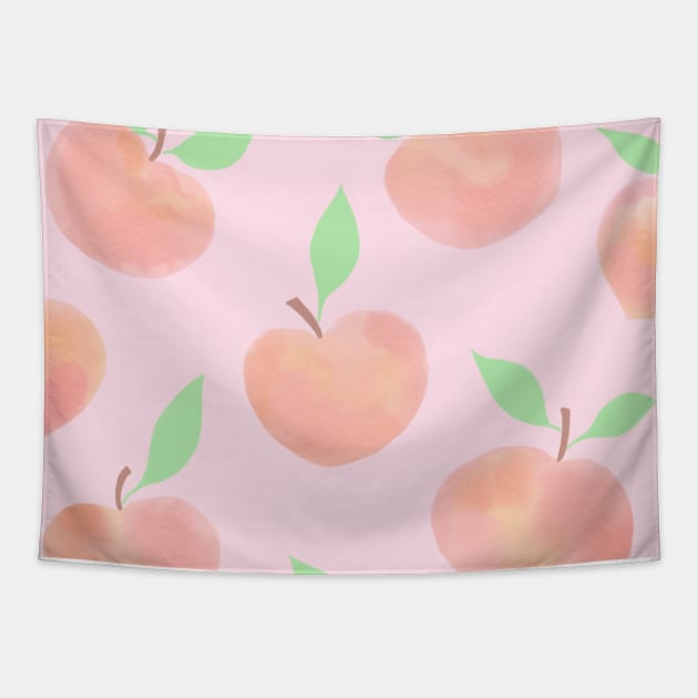 Pink Summer Peaches Tapestry by AlexandraStr