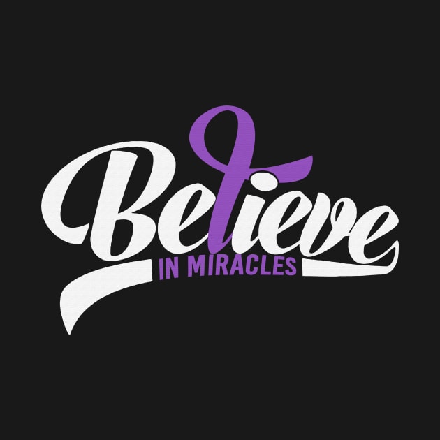Believe In Miracles Gastric Cancer Awareness Periwinkle Ribbon Warrior Support Survivor by celsaclaudio506