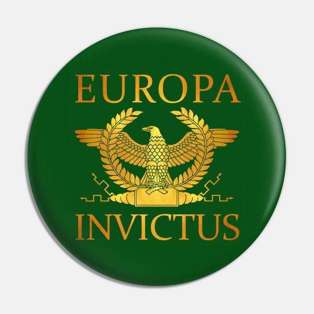 Europa Invictus - Gold Eagle on Green Pin by AtlanteanArts