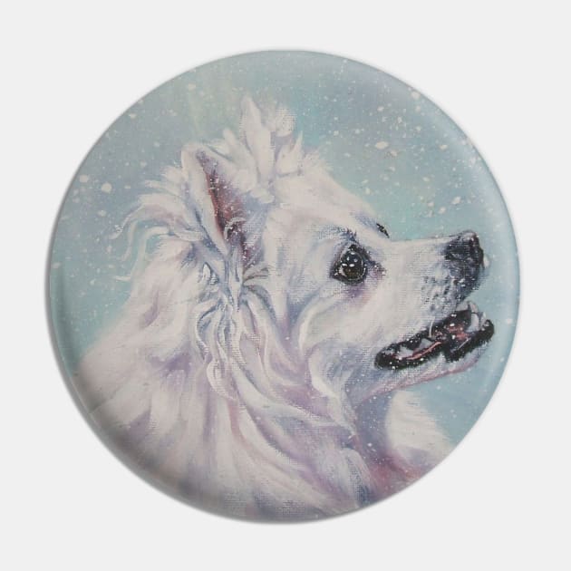 American Eskimo Dog Fine Art Painting Pin by LASHEPARD