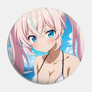 Anime Girl Beach Day Pin