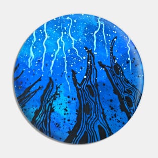 Lightnings and thunder over the forest Pin