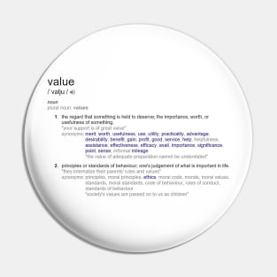 What does Value mean ? Pin