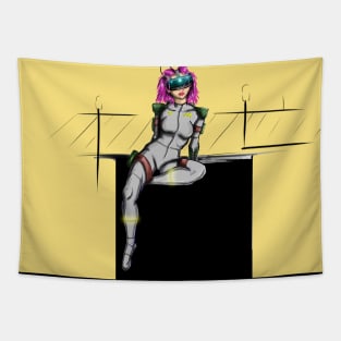 Cyberpunk Concept Girl Tapestry