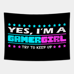 Gamer girl funny quote, gaming girls gift idea Tapestry