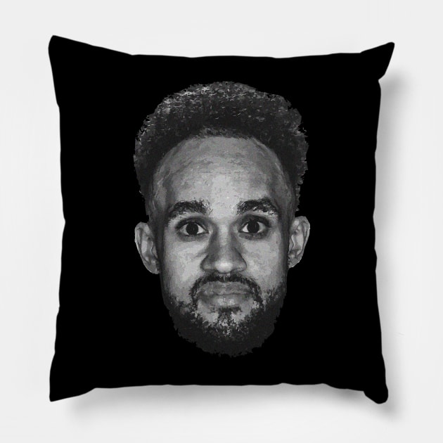 Derrick White Funny Vintage Face Pillow by rattraptees