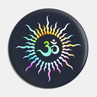 Colorful Om Rays Pin