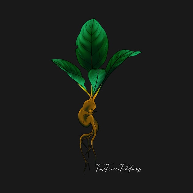 ‘Sprout’ baby Mandrake root by FoxFireTattoos