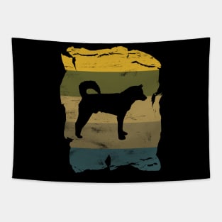 Korean Jindo Distressed Vintage Retro Silhouette Tapestry