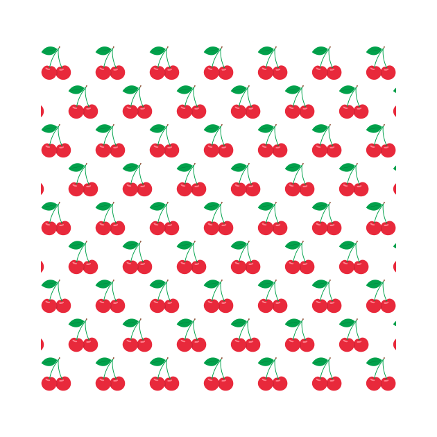 Red Cherries Pattern on White Background by Ayoub14