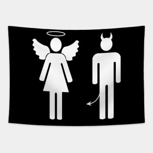 Angel and demon couple Tapestry