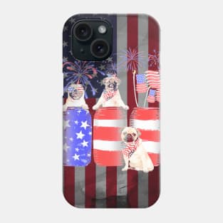 Vintage Pug Dog American Usa Flag Distressed Phone Case