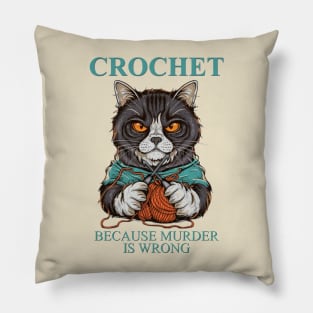 CROCHET : Because Murder is Wrong Pillow