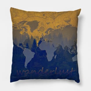 world map forest Pillow