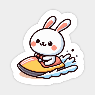 Cute bunny Jetskiing Magnet