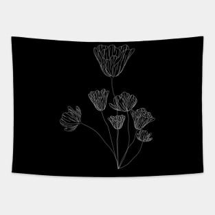 Flower Line art Linework Tapestry