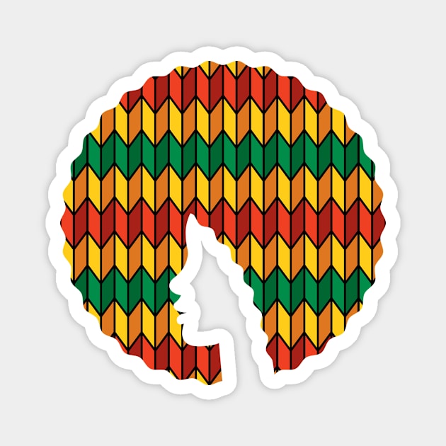 Afro Hair Woman with African Rasta Colors, Black History Magnet by logiamerch