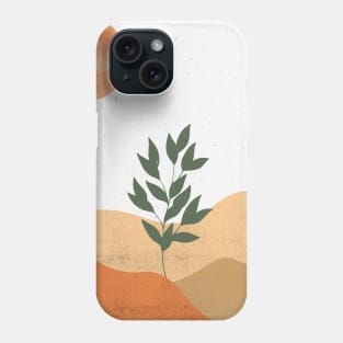 Minimalist Illustration Grey World Orange Sun Phone Case