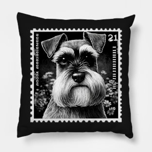 Schnauzer Stamp - Postage Stamp Series Pillow