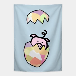 Pig and Funny Easter Eggs Tapestry