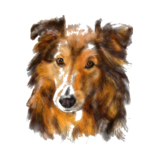 Sweet Affectionate Sheltie Shetland Sheepdog by LITDigitalArt