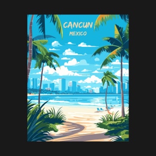 Cancun, Mexico, Beach, Water, Sand, Travel Print T-Shirt