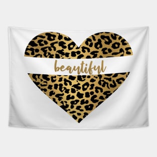 Leopard print heart Tapestry