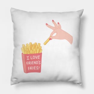 I Love Friends Fries Funny Pun Pillow