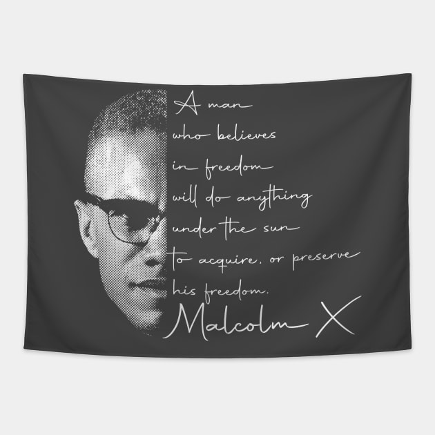 Malcolm X Freedom Tapestry by FurryBallBunny