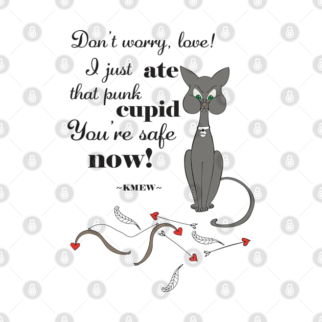 Valentine's Day Meme, Funny Cat Meme, Funny Cupid Design, Captain KMew Story, Cat Meme by Canvas Studio Lab