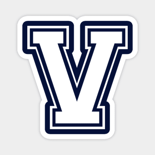 Initial Letter V - Varsity Style Design Magnet