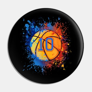 10 Years Old 10th Birthday Basketball For Boys Party Pin