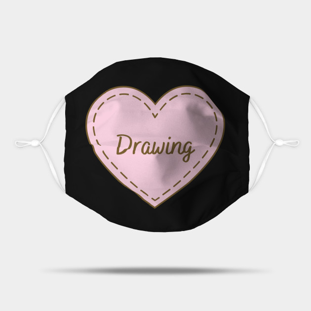 I Love Drawing Simple Heart Design Drawing Mask Teepublic You can edit any of drawings via our online image editor before downloading. teepublic
