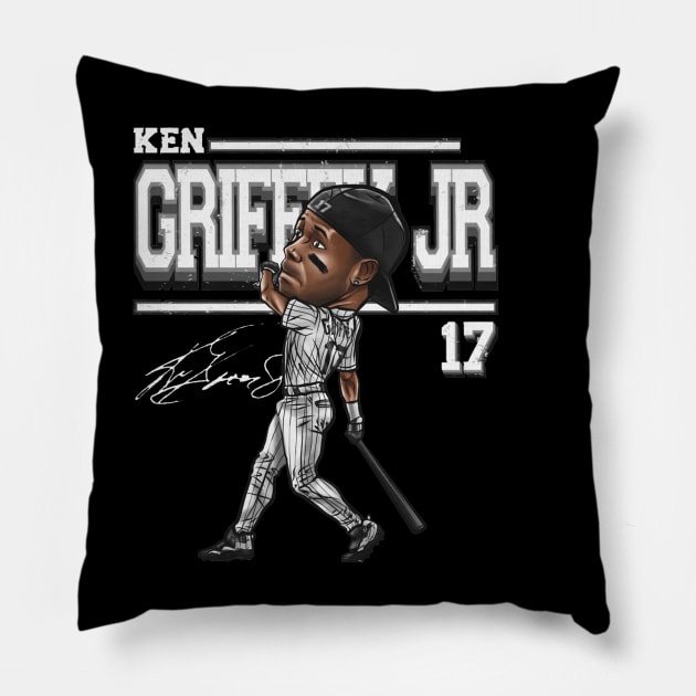 Ken Griffey Jr. Chicago W Cartoon Pillow by ganisfarhan