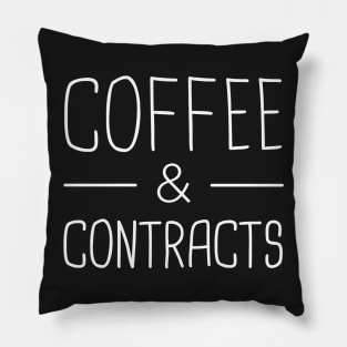 Coffee & Contracts | Realtor & Real Estate Design Pillow